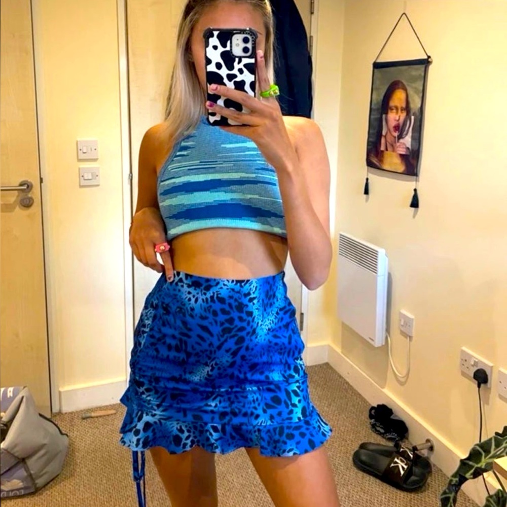Leopard print mini skirt